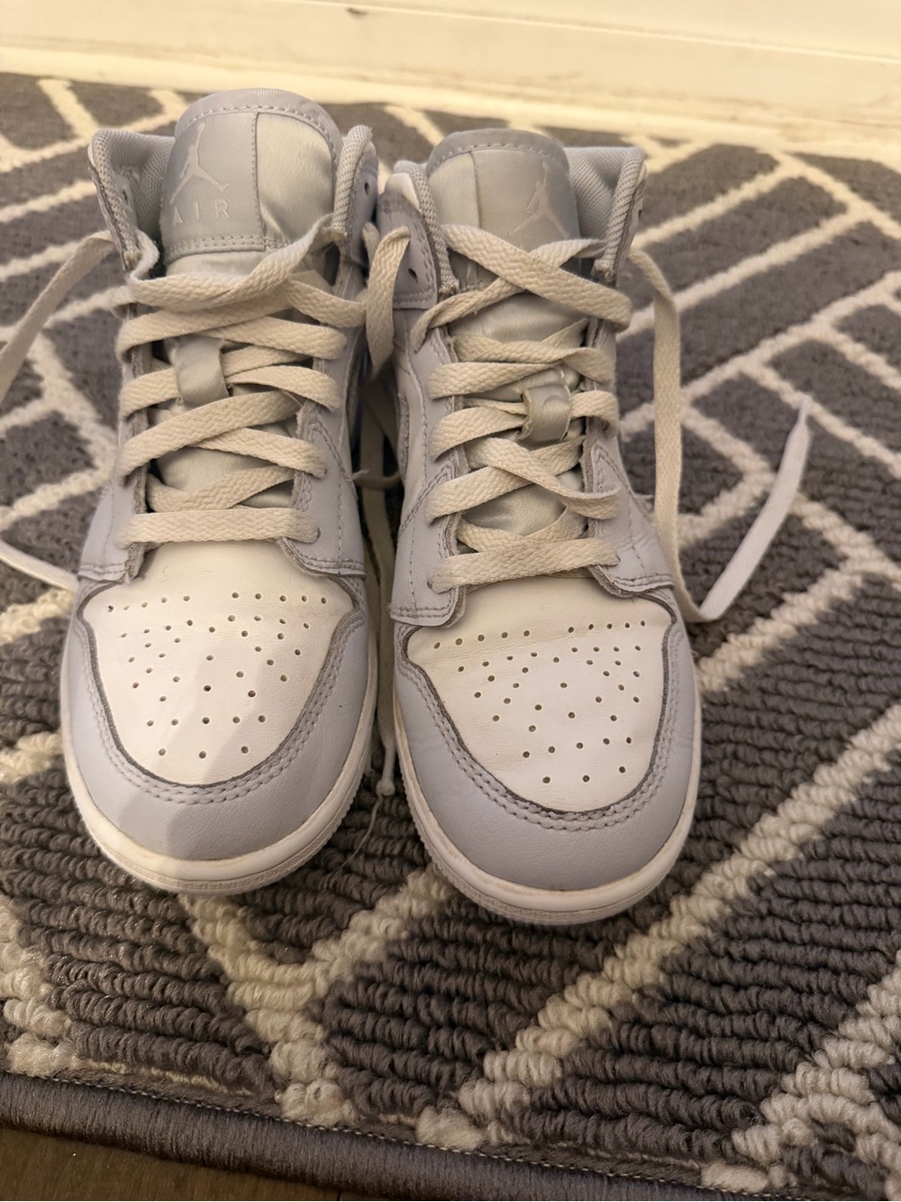 Jordan Kids' High-Top Sneakers in Light Blue and White